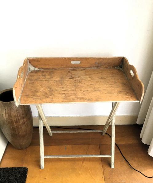 Butler tray, Huis en Inrichting, Tafels | Sidetables, Gebruikt, 25 tot 50 cm, 50 tot 100 cm, Rechthoekig, Eikenhout, Ophalen