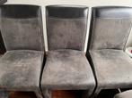 Zes moderne eetkamerstoelen, Ophalen, Gebruikt, Zwart, Leer