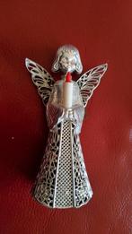 Antiek zilveren kerstbal engel met kaars kersthanger 11 cm., Ophalen of Verzenden