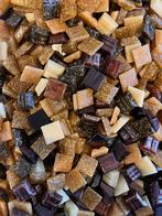 Mozaiek steentjes mix bruin 1x1 cm 100 gram, Hobby en Vrije tijd, Knutselen, Nieuw, Ophalen of Verzenden, Materiaal