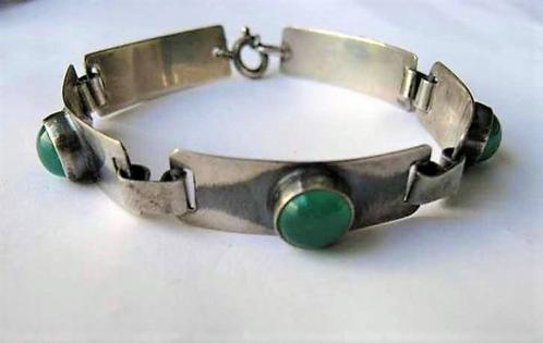 Georg Kramer, art deco armband 835 zilver, agaat, Sieraden, Tassen en Uiterlijk, Armbanden, Zo goed als nieuw, Zilver, Zilver
