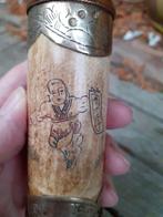 Antieke Sino-Tibetaanse Strooibus Been & Koper, Ophalen of Verzenden