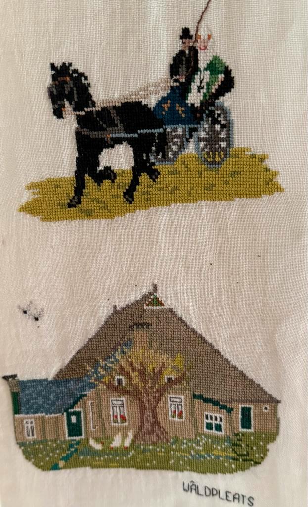 Friese Schellekoord met Boerderijen en Koperbeslag, Antiek en Kunst, Antiek | Kleden en Textiel, Ophalen of Verzenden