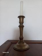 Koperen kandelaar, zandgegoten en gesmoord 20 cm hoog, Ophalen of Verzenden, Koper of Brons