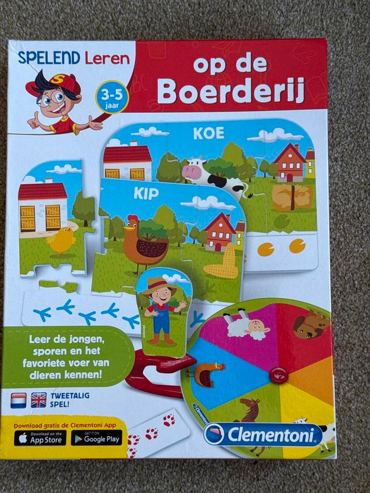 Speelgoed puzzel - Spelend Leren op de Boerderij, Kinderen en Baby's, Speelgoed | Educatief en Creatief, Zo goed als nieuw, Puzzelen