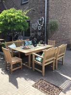 teakhouten tuinset  izgst tafel Jati & Kebon +6 stoelen 🍀, Ophalen, Zo goed als nieuw, Rechthoekig, Teakhout