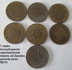 7 x Zweedse speelautomaat tokens, periode 1950/1970, Ophalen of Verzenden, Overige materialen, Buitenland
