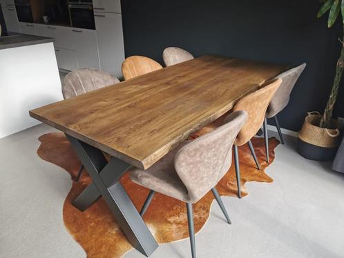 Boomstam Eiken tafel | Eettafels Eiken DIRECT LEVERBAAR, Huis en Inrichting, Tafels | Eettafels, Nieuw, Vijf personen of meer