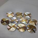 Partij parelmoer broches, Ophalen of Verzenden, Overige kleuren, Overige materialen