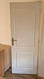Landelijke stompe deur wit met beslag en slot, Ophalen, Gebruikt, 80 tot 100 cm, Binnendeur