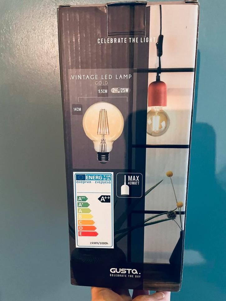 Nieuw Gusta Vintage Led Lamp Kabel 175 cm, Huis en Inrichting, Lampen | Hanglampen, Nieuw, 75 cm of meer, Ophalen of Verzenden