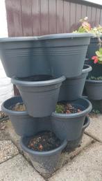 Stapelbare bloempot toren - Kunststof, Tuin en Terras, Bloempotten, Ophalen, Kunststof, Gebruikt, 40 cm of meer