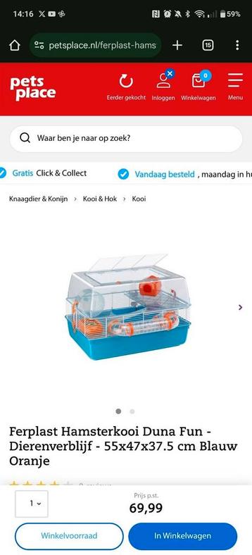 Hamster verblijf  nieuw uit doos beschikbaar voor biedingen
