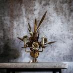 Vintage 'gouden' wheat wall lamp met bloemen : Franse stijl, Ophalen