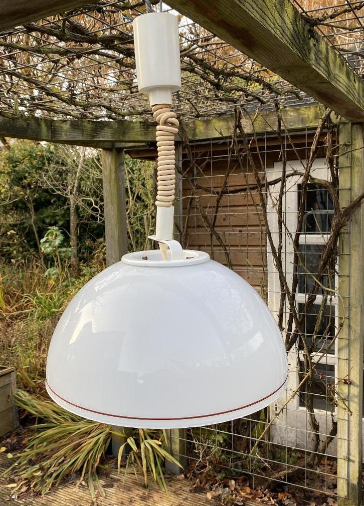 Leuke Vintage Lamp - retro mid century murano design, Huis en Inrichting, Lampen | Hanglampen, Gebruikt, 50 tot 75 cm, Glas, Ophalen of Verzenden