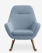 Schommelstoel NEBEL lichtblauwe stof gebruikt, Ophalen, Gebruikt, Metaal, 75 tot 100 cm