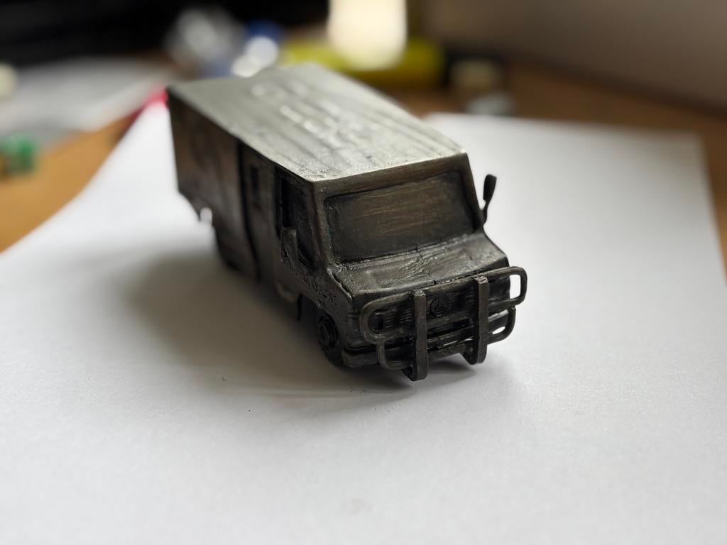 Bronzen Mercedes 809 Geldnet Bus - Personeelsuitgave, Verzamelen, Ophalen of Verzenden, Gebruikt, Auto's