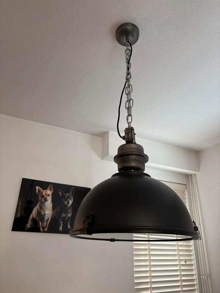 Industriele hanglamp, Huis en Inrichting, Lampen | Hanglampen, Zo goed als nieuw, 50 tot 75 cm, Metaal, Ophalen