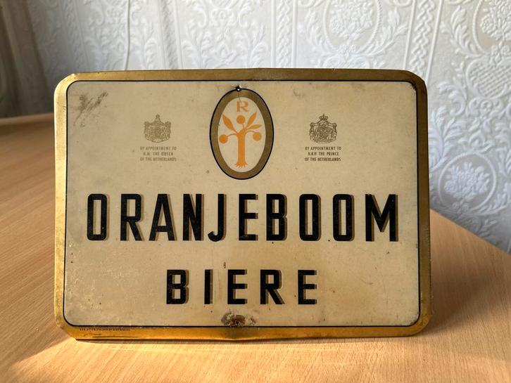 Vintage Oranjeboom Biere Reclamebord, Verzamelen, Merken en Reclamevoorwerpen, Gebruikt, Reclamebord, Ophalen of Verzenden