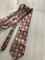 stropdas van handmade silk - coraal rood / grijs geprint, Kleding | Heren, Stropdassen, Met patroon, Ophalen of Verzenden, Zo goed als nieuw