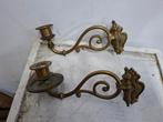 set antieke messing wand kaarsen standaard beweegbaar 1902, Antiek en Kunst, Antiek | Kandelaars, Ophalen of Verzenden, Koper of Brons