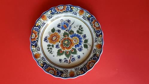 Polychroom Floraal Flora 25cm Prachtig (12) Goedewagen, Antiek en Kunst, Antiek | Wandborden en Tegels, Ophalen of Verzenden