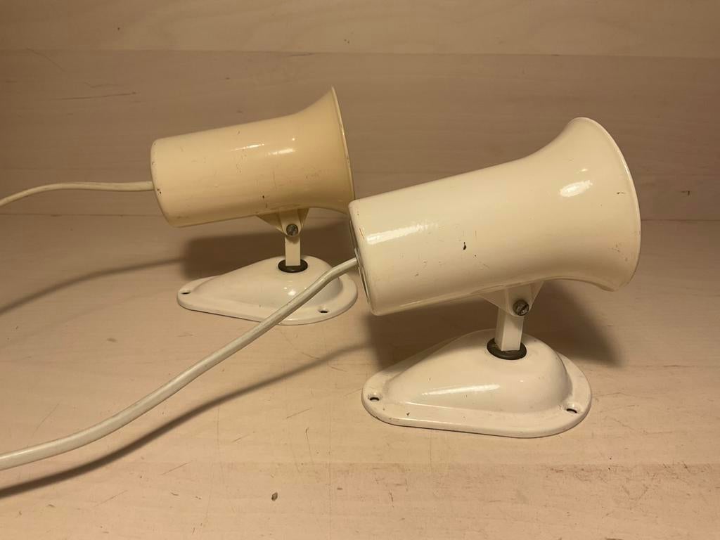 Twee vintage wandlampjes van Lita met keramische E27 fitting, Ophalen of Verzenden, Gebruikt, Metaal of Aluminium