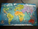 Magnetische wereldkaart puzzel 75x45cm - zgan, Ophalen, Meer dan 50 stukjes, Zo goed als nieuw