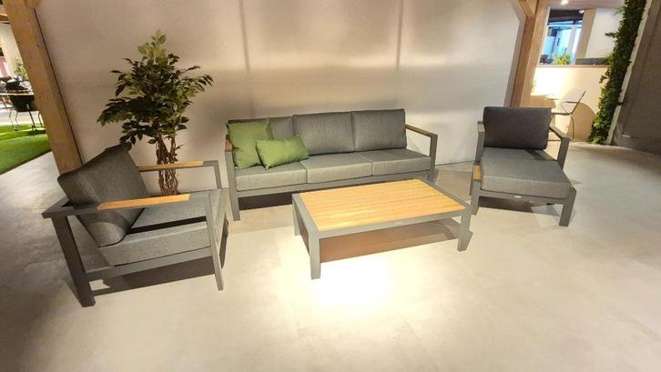 Ginger loungeset, Tuin en Terras, Tuinsets en Loungesets, Nieuw, Loungeset, Aluminium, 5 zitplaatsen, Bank, Stoel, Ophalen of Verzenden