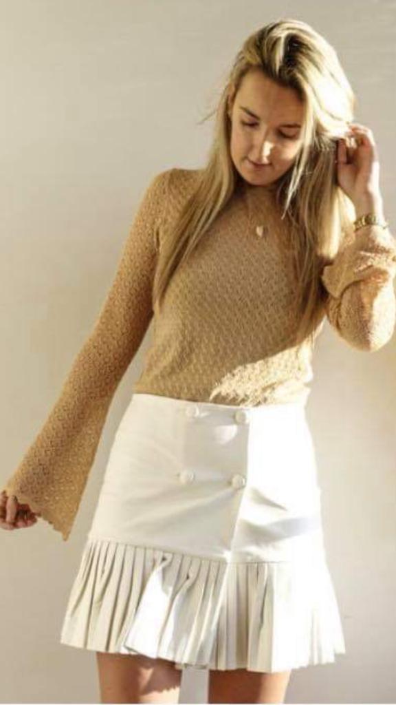 Mooie Leder Witte Chique Rok ... Nieuw!, Kleding | Dames, Rokken, Nieuw, Maat 38/40 (M), Wit, Boven de knie, Ophalen of Verzenden