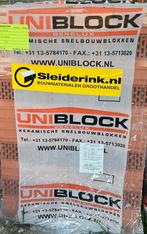 Te koop: Volle pallet snelbouwblokken (UNIBLOCK) – 20 cm dik, Ophalen, Zo goed als nieuw, Bakstenen