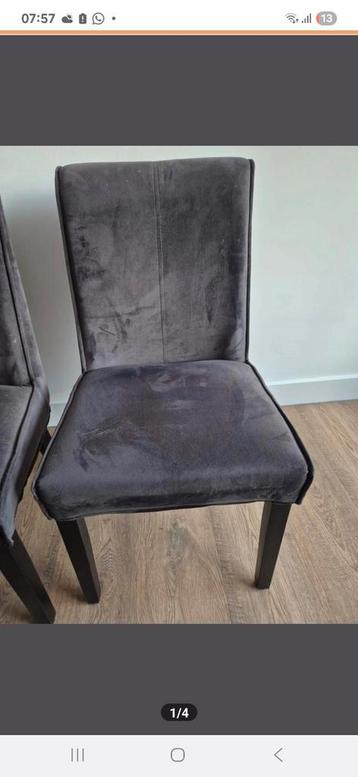 4 eetkamer stoelen Velvet stof  beschikbaar voor biedingen