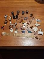 Vintage Sieraden Lot - Edelsteen, Oorbellen, Broches, Ringen, Ophalen of Verzenden, Overige materialen, Overige typen, Met edelsteen