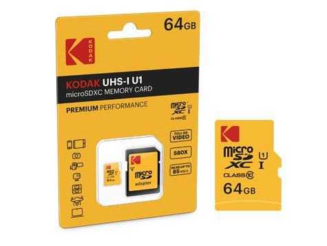KODAK MicroSDXC UHS-I U3 V30 A1 "64GB", Audio, Tv en Foto, Fotografie | Geheugenkaarten, Nieuw, SD, 64 GB, Overige, Ophalen of Verzenden