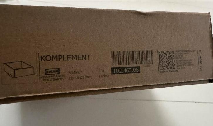 Nieuwe IKEA Komplement lade - Wit, Huis en Inrichting, Kasten | Kledingkasten, Nieuw, Minder dan 100 cm, Minder dan 50 cm, 50 tot 75 cm