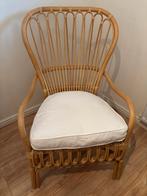 Mooie rotan stoel met kussen, Huis en Inrichting, Ophalen, Bruin, Riet of Rotan, Zo goed als nieuw
