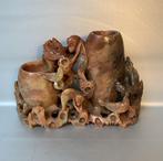 Antieke speksteen Penseelwasser China Apen & Vogels, Ophalen of Verzenden