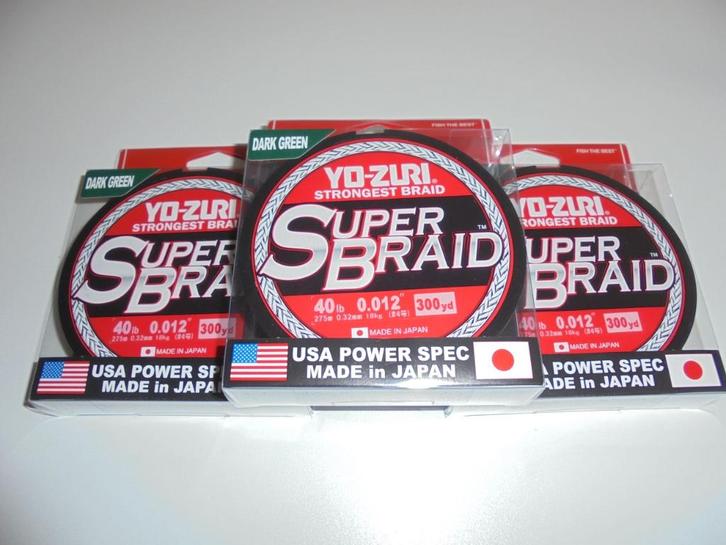 Yo-zuri Super Braid gevlochten lijn 275m 0,32mm 18kg Japan., Watersport en Boten, Hengelsport | Roofvissen, Nieuw, Vislijn, Ophalen of Verzenden