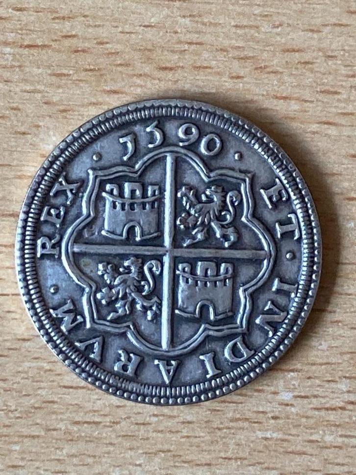 Penning Spaanse Mat (8 reales 1590 naslag), Postzegels en Munten, Penningen en Medailles, Overige materialen, Buitenland, Verzenden