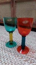 retro kleurrijke glazen / vintage, Ophalen of Verzenden