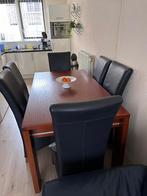 eetkamertafel + 6 stoelen, Huis en Inrichting, Tafels | Eettafels, Ophalen, Modern eiken, Gebruikt, Eikenhout