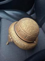 Oude Brons Asbak met Gedetailleerde Gravures, Ophalen of Verzenden