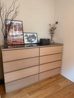 IKEA Malm ladekast - eiken met glasplaat, z.g.a.n., Ophalen, 150 tot 200 cm, Eikenhout, Zo goed als nieuw