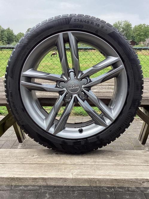 18” set sportvelgen Audi a4 Continental❄️banden 4x7 mm, Auto-onderdelen, Banden en Velgen, Banden en Velgen, Winterbanden, 18 inch