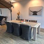 Rough Tuinset – Teak Tuintafel + 6 stoelen / TWV €1950,-, Tuin en Terras, Gebruikt, Verzenden, ., Teakhout