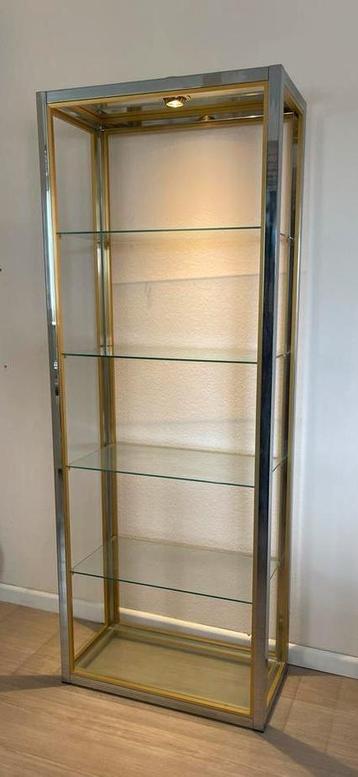 2x Renato Zevi Vitrinekast Chroom/Messing beschikbaar voor biedingen