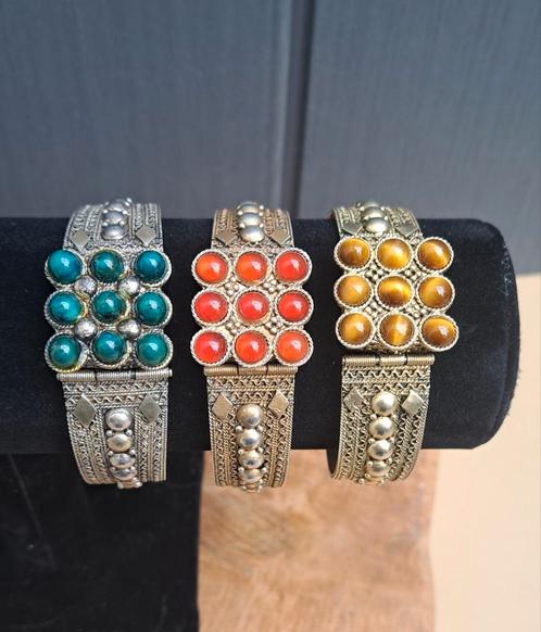 925 zilver, 3 vintage armbanden Jemen/Israël, Sieraden, Tassen en Uiterlijk, Antieke sieraden, Armband, Zilver, Ophalen of Verzenden