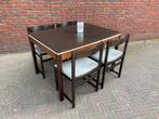 Vintage eethoek retro uittrektafel jaren 60/70 wengé, Antiek en Kunst, Ophalen of Verzenden