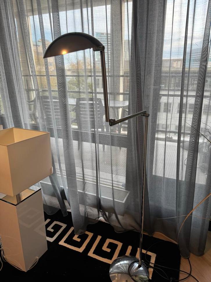 Jan des Bouvrie Staande Lamp Chroom, Huis en Inrichting, Lampen | Vloerlampen, Zo goed als nieuw, 150 tot 200 cm, Metaal, Ophalen