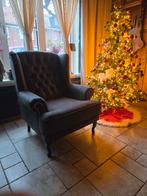 Chesterfield  bankstel stof suède maklijk af te doen, Huis en Inrichting, Fauteuils, Klassiek, Ophalen of Verzenden, Zo goed als nieuw